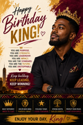 Happy Birthday King Card – Black Man with Crown