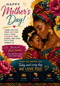 Happy Mother's Day Card – Black Mother in Gele with Child