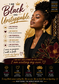 I Am Black and Unstoppable – Affirmation Print, Card & Bookmark