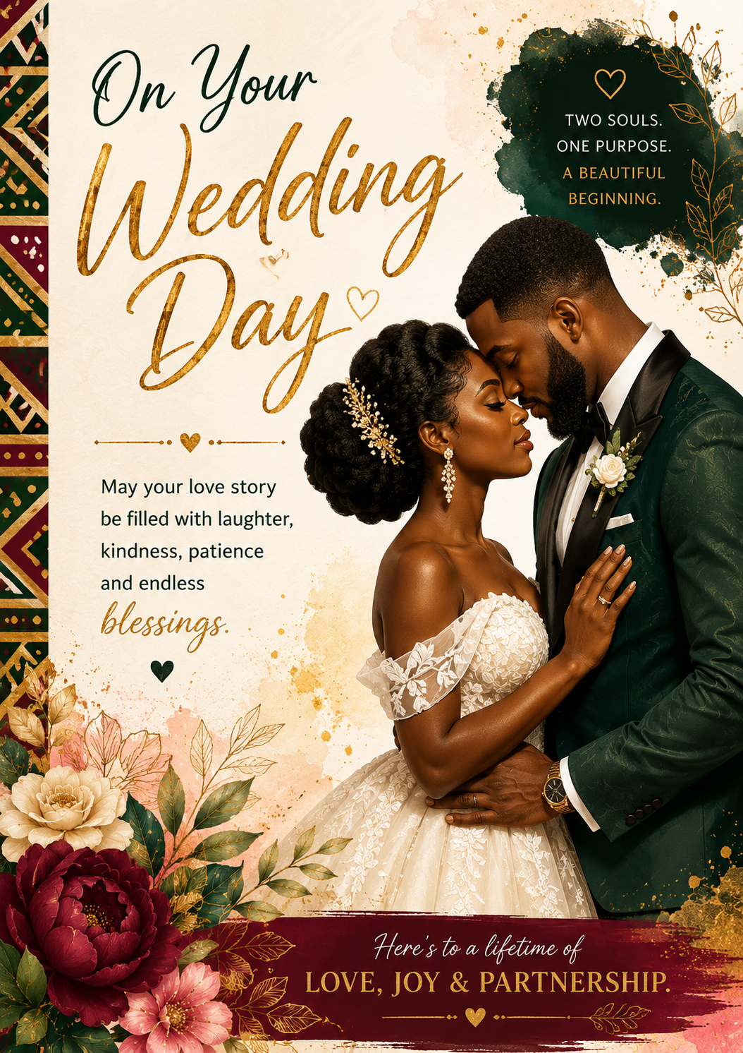On Your Wedding Day Card – Black Couple