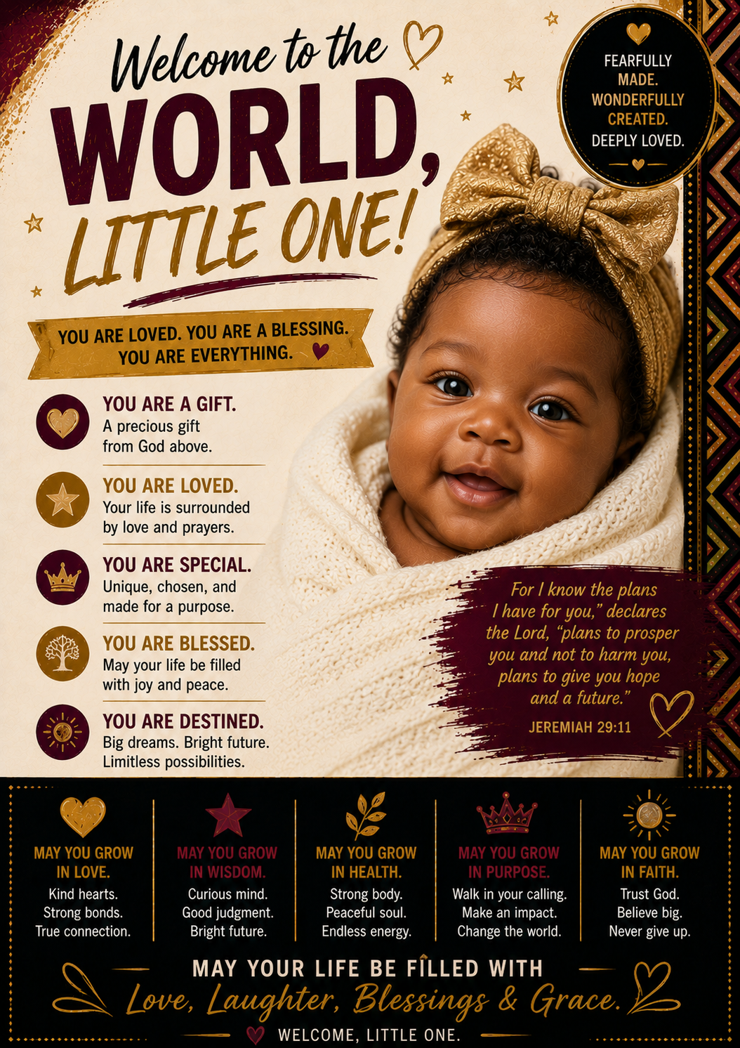 Welcome to the World Little One – New Baby Girl Card