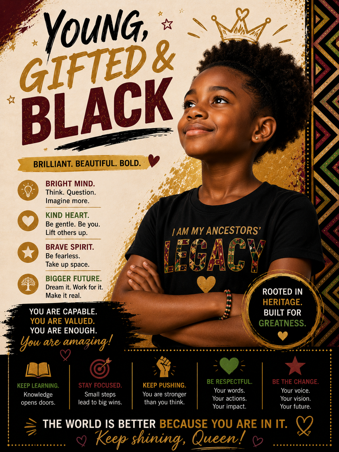 Young, Gifted and Black – Affirmation Print, Card & Poster